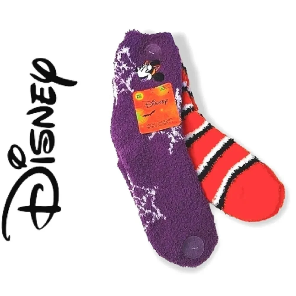 Disney 3 Pairs‎ Halloween Themed Minnie Mouse Crew Socks NWT